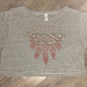 Grey kappa delta crop top